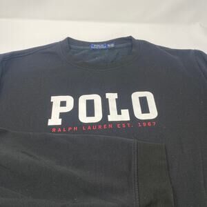 Polo Ralph Lauren 2XL Black Long Sleeve Pullover Graphic Print Sweatshirt